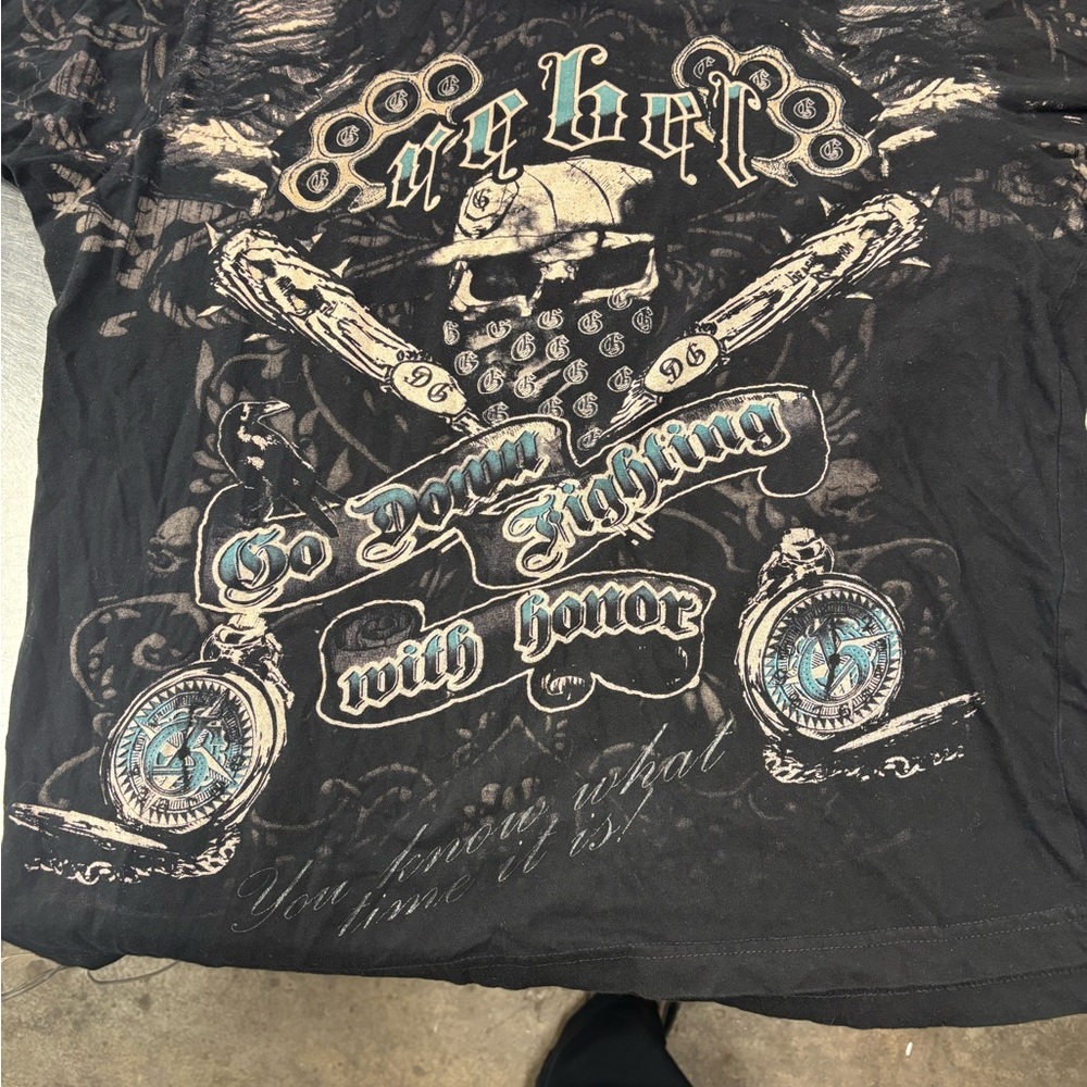 XZAVIER  Black Short Sleeve Tee with Vintage Y2K Graphic ("RARE ")